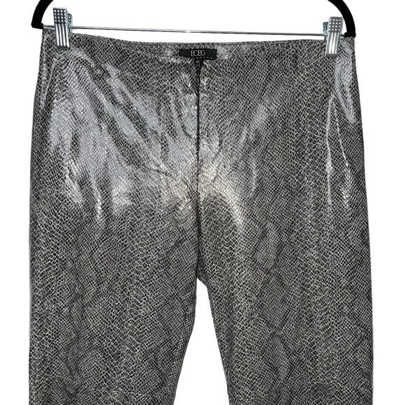 Vintage 90s Y2K BCBG Max Azria Gray Faux Python Snakeskin Hip Hugger Pants - Picture 4 of 12